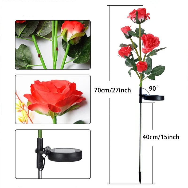 Enchanted Rose Solar Lights