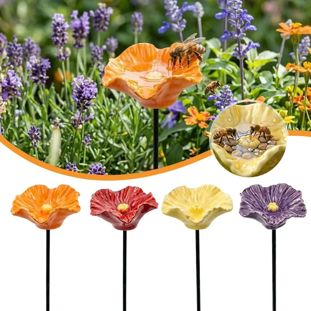 Flower Bird Bath Stand