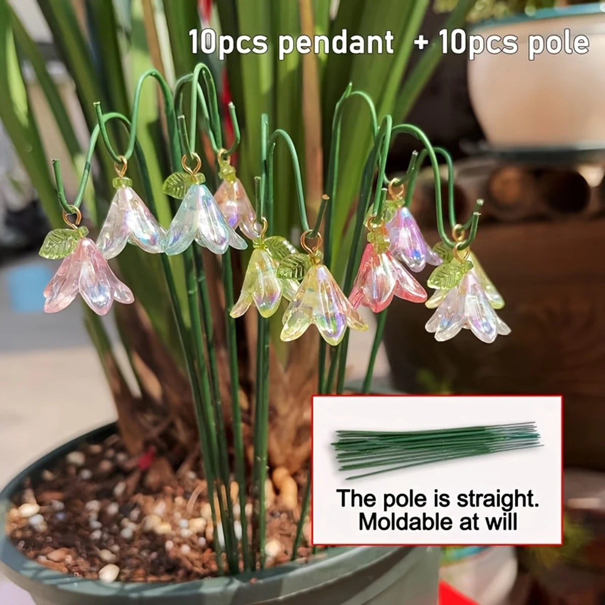 10pcs Lily Bloom Garden Stakes