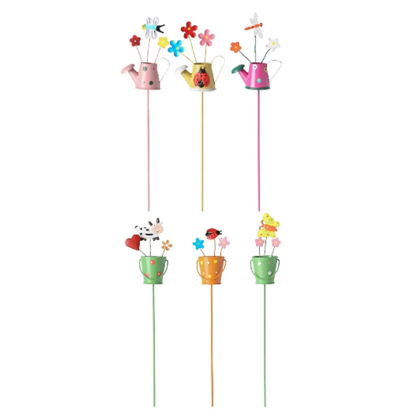 3x Flowerpot Garden Stakes