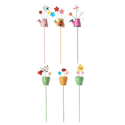 3x Flowerpot Garden Stakes