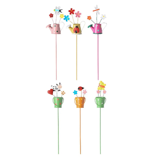 3x Flowerpot Garden Stakes