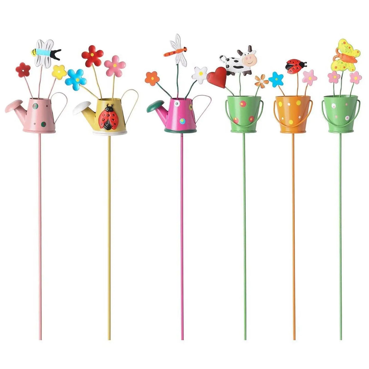3x Flowerpot Garden Stakes