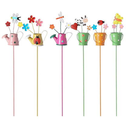 3x Flowerpot Garden Stakes