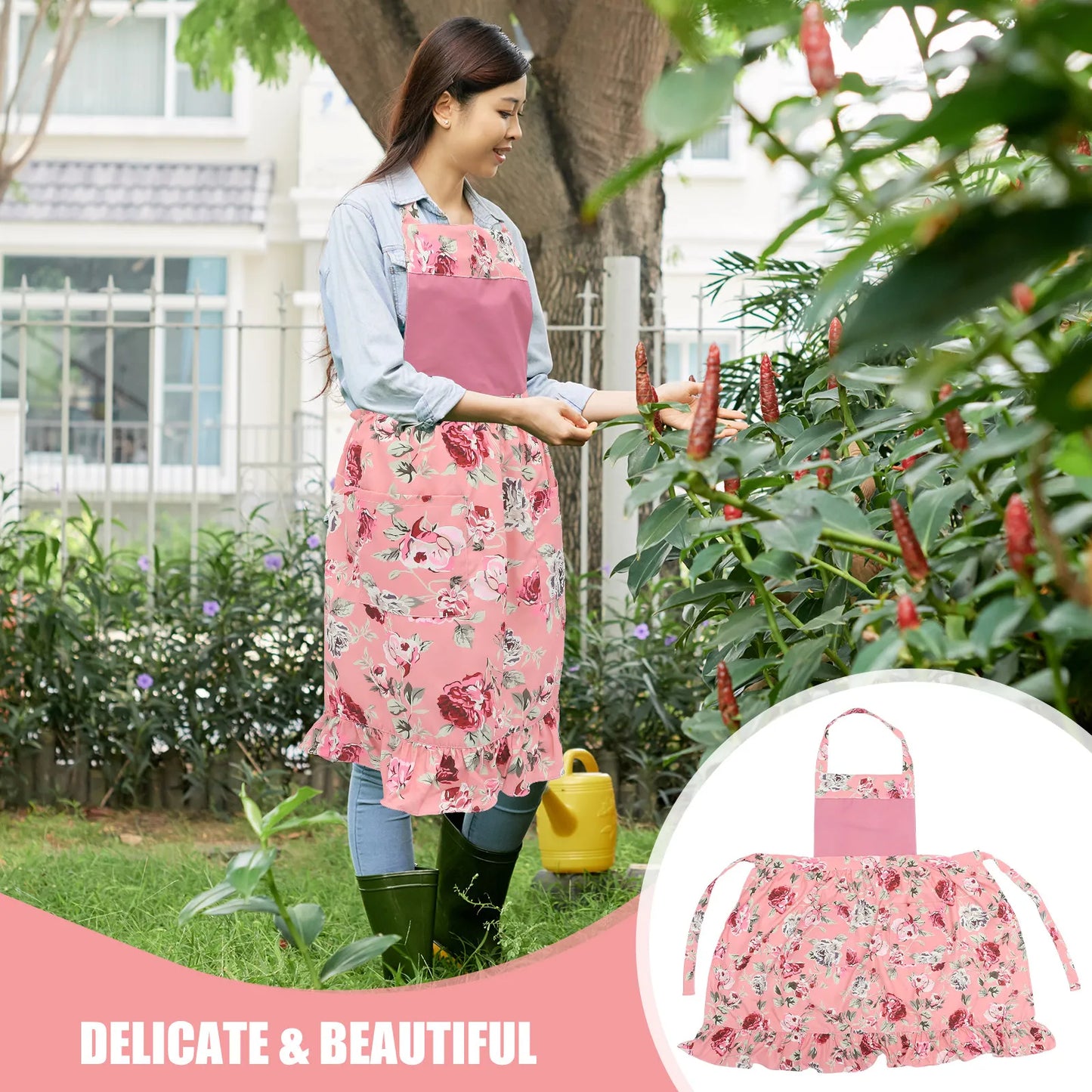 Pink Blossom Garden Apron