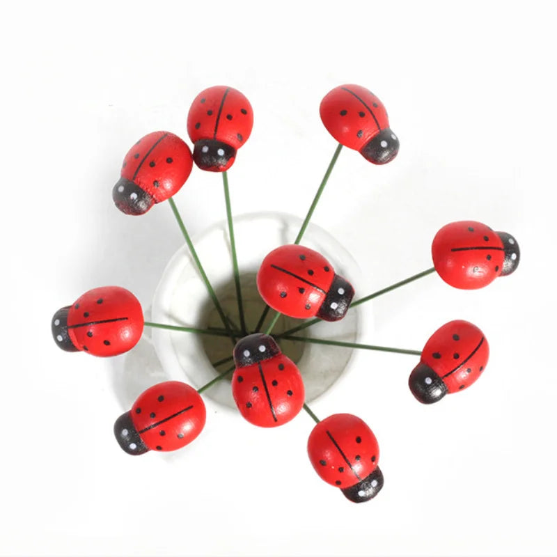 Ladybug Charm Garden Stakes