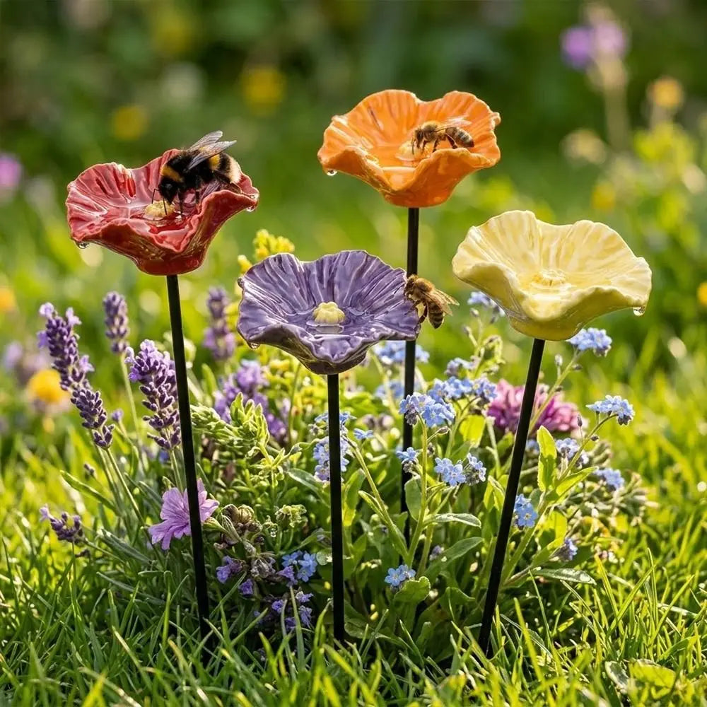 Flower Bird Bath Stand